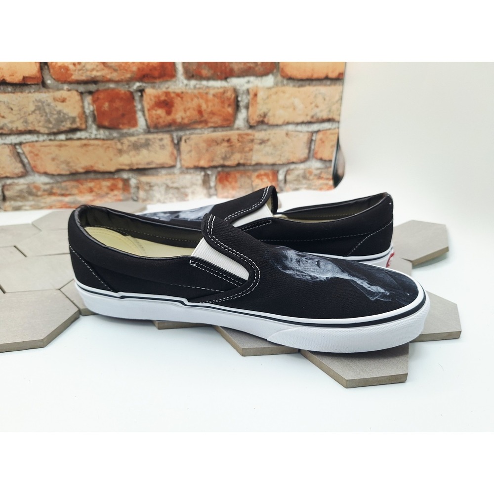 Vans Classic Slip-On Back To The Future Marty Doc Brown Shoes Men's Sz 9 Rare - Picture 7 of 8